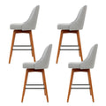 Artiss Bar Stools 4x Swivel Wooden Grey Seat