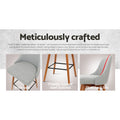 Artiss Bar Stools 4x Swivel Wooden Grey Seat