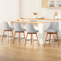 Artiss Bar Stools 4x Swivel Wooden Grey Seat
