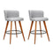 Artiss Bar Stools 2x Linen Padded Wooden Grey