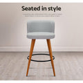 Artiss Bar Stools 2x Linen Padded Wooden Grey