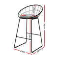 Artiss 2x Bar Stools Padded Metal Seat Kitchen Counter