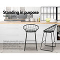 Artiss 2x Bar Stools Padded Metal Seat Kitchen Counter