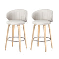 Artiss Bar Stools Leather Wood 2x Dining Chairs