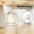 Artiss Bar Stools Leather Wood 2x Dining Chairs
