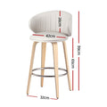 Artiss Bar Stools x4 Leather Contoured Dining Chairs Wood