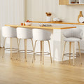 Artiss Bar Stools x4 Leather Contoured Dining Chairs Wood