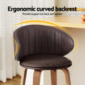 Artiss Bar Stools x4 Leather Contoured Dining Chairs Wood