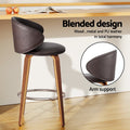 Artiss Bar Stools x4 Leather Contoured Dining Chairs Wood
