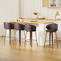 Artiss Bar Stools x4 Leather Contoured Dining Chairs Wood
