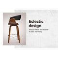 Artiss Swivel Bar Stool PU Seat Wooden Frame