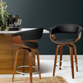 Artiss Swivel Bar Stool PU Seat Wooden Frame