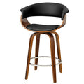 Artiss Swivel Bar Stool PU Seat Wooden Frame
