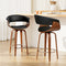 Artiss 2x Bar Stools Swivel PU Leather Wooden Legs