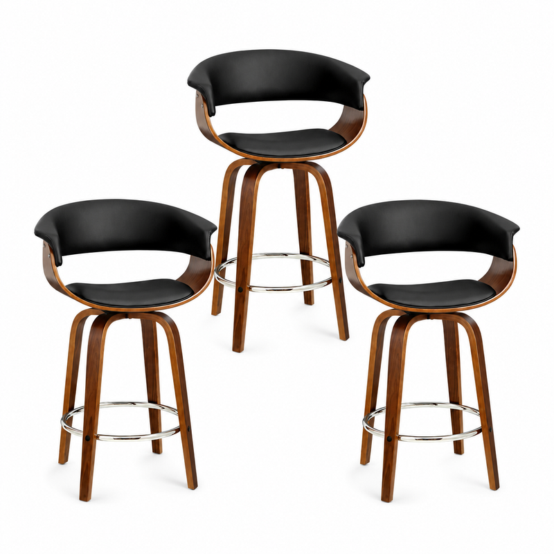Artiss Bar Stools Set of 3 Kitchen Wooden Bar Stool Dining Chair 65cm
