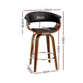 Artiss Bar Stools Set of 3 Kitchen Wooden Bar Stool Dining Chair 65cm