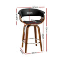 Artiss 4x Bar Stools Swivel PU Seat Wooden Legs