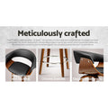Artiss 4x Bar Stools Swivel PU Seat Wooden Legs