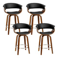 Artiss 4x Bar Stools Swivel PU Seat Wooden Legs