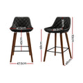 Artiss 2x Bar Stools PU Seat Wooden Legs Kitchen