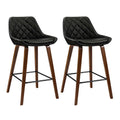 Artiss 2x Bar Stools PU Seat Wooden Legs Kitchen