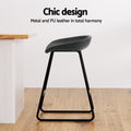 Artiss 2x Bar Stools PU Leather Metal Kitchen Counter Dining Chairs