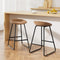 Artiss 2x Bar Stools PU Leather Metal Brown Counter Kitchen Dining