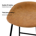 Artiss 2x Bar Stools PU Leather Metal Brown Counter Kitchen Dining