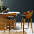 Artiss Bar Stools 2x Swivel Seat Curved Backrest