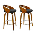 Artiss Bar Stools 2x Swivel Seat Curved Backrest