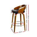 Artiss Bar Stools Set 4 Swivel Curving Backrest