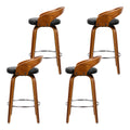Artiss Bar Stools Set 4 Swivel Curving Backrest