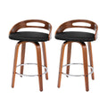 Artiss Bar Stools Swivel Dining Chairs Low Back Counter PU 2pc