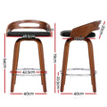 Artiss Bar Stools Swivel Dining Chairs Low Back Counter PU 2pc