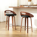 Artiss Bar Stools Swivel Dining Chairs Low Back Counter PU 2pc
