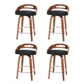 Artiss 4x Bar Stools Swivel Dining Chairs Low Back Counter Seat PU