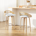 Artiss 2x Bar Stools Swivel Counter Height PU Cushion Dining Chairs