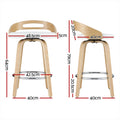 Artiss 2x Bar Stools Swivel Counter Height PU Cushion Dining Chairs