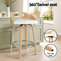 Artiss 2x Bar Stools Swivel Counter Height PU Cushion Dining Chairs