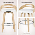 Artiss 2x Bar Stools Swivel Counter Height PU Cushion Dining Chairs