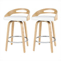 Artiss 2x Bar Stools Swivel Counter Height PU Cushion Dining Chairs