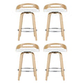 Artiss 4x Bar Stools Swivel Dining Chairs Low Back Counter Seat PU Cushion