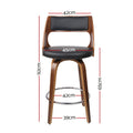 Artiss 2x Bar Stools Swivel Leather 65cm Height