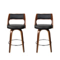 Artiss 2x Bar Stools Swivel Leather 65cm Height