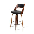 Artiss 2x Bar Stools Swivel Leather 65cm Height