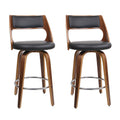 Artiss 2x Bar Stools Swivel Leather 65cm Height