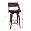 Artiss 2x Bar Stools 76cm Swivel Leather Kitchen Chair