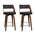 Artiss 2x Bar Stools 76cm Swivel Leather Kitchen Chair