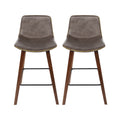Artiss Bar Stools x2 Leather Wooden Kitchen Counter Chairs
