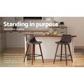 Artiss Bar Stools x2 Leather Wooden Kitchen Counter Chairs